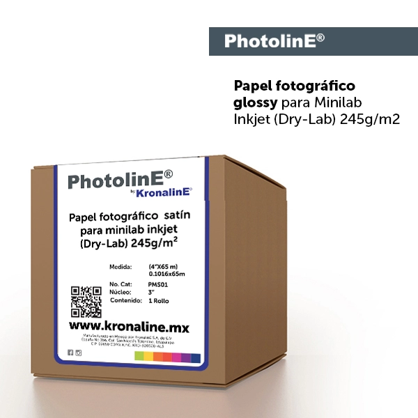  PAPEL FOTOGRÁFICO GLOSSY PARA MINILAB INKJET (DRY-LAB) 245g/m² - PMG02